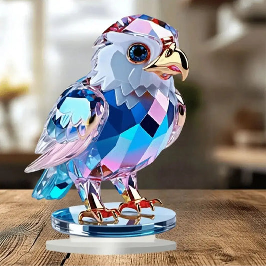 Aquila Di Cristallo Illuminabile Decorazione Da Tavolo In Plastica Resistente Per Soggiorno E Letto
