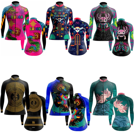 Downorup Maglia Ciclismo Donna Manica Lunga Tutta La Stagione Pile Caldo Leggera Modello L001