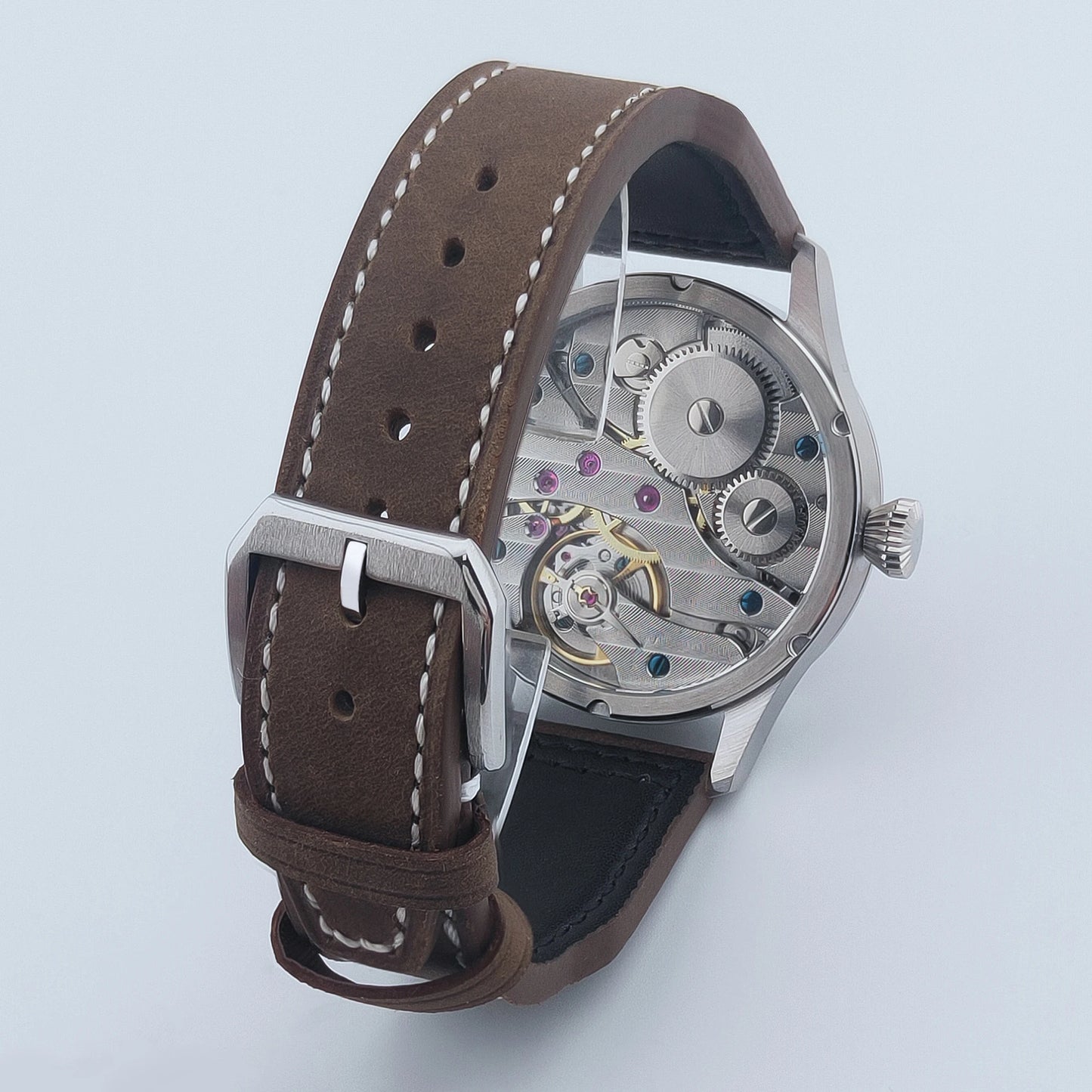 Corgeut Orologio Lusso Vetro Zaffiro 42 Quadrante Movimento Manuale ETA6497 Cassa Acciaio 316L Resistente All Acqua 30M