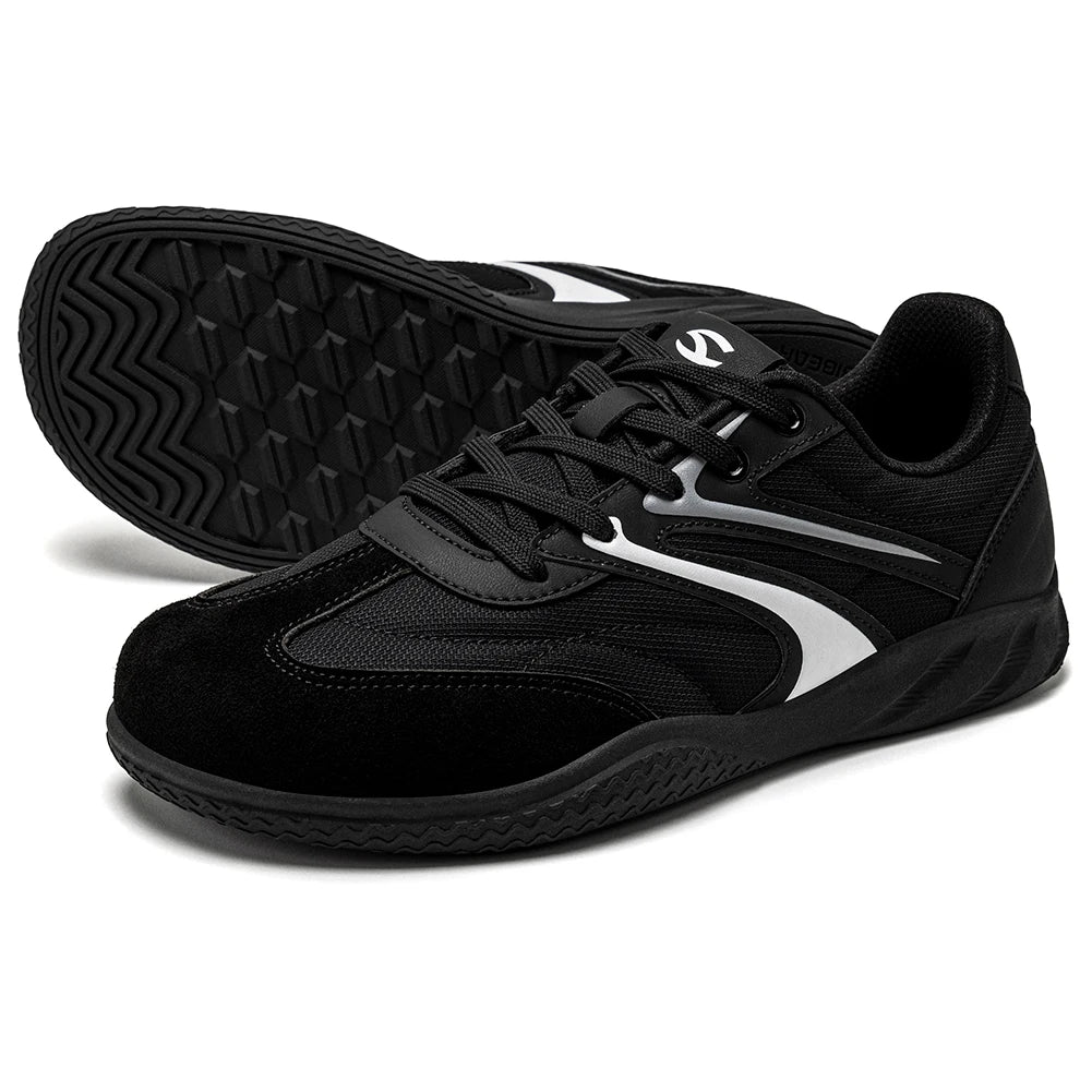 Hobibear Scarpe Minimaliste In Pelle Sintetica A Calzata Larga Sneakers Retro Allacciate Per Uomo E Donna Traspiranti