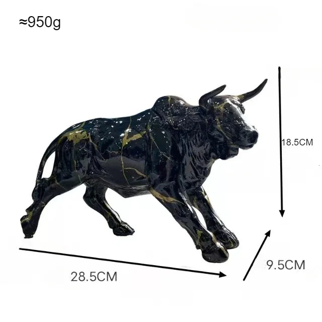 Statua di toro nordico in resina Wall Street Figurine di bue Animali Ornamenti per la casa Graffiti Toro Scultura per interni Decorazioni per la casa