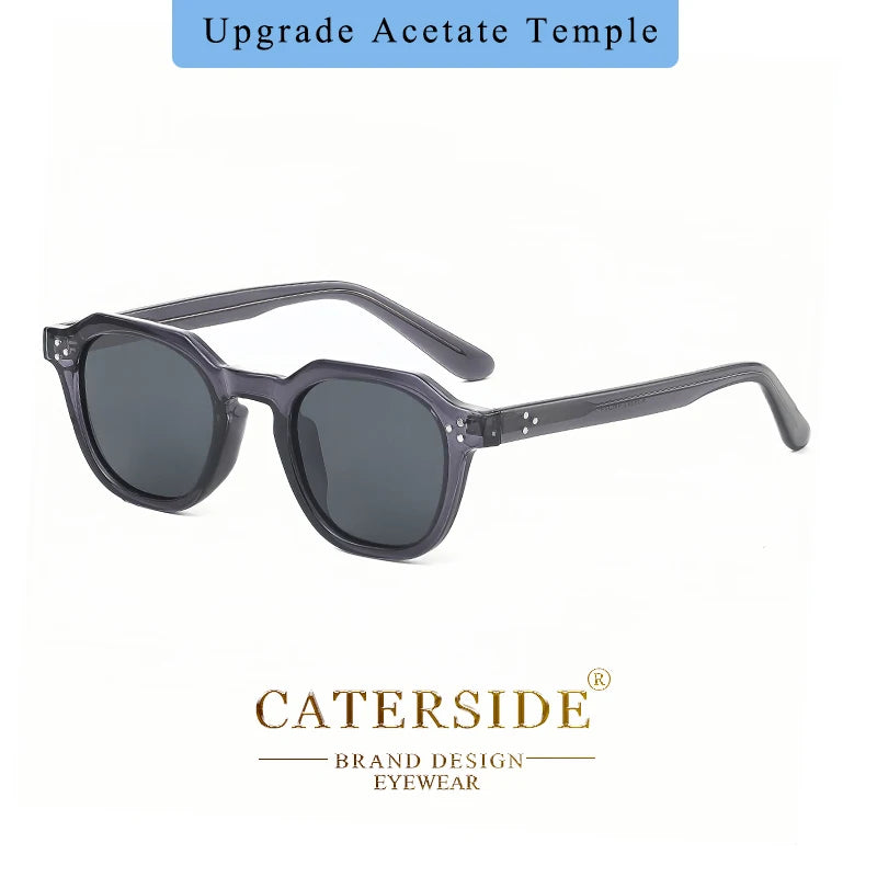 Occhiali Da Sole Polarizzati Retrò Unisex Caterside Ultraleggeri Montatura TR90 Poligonale Per Esterni Viaggio Di Qualità