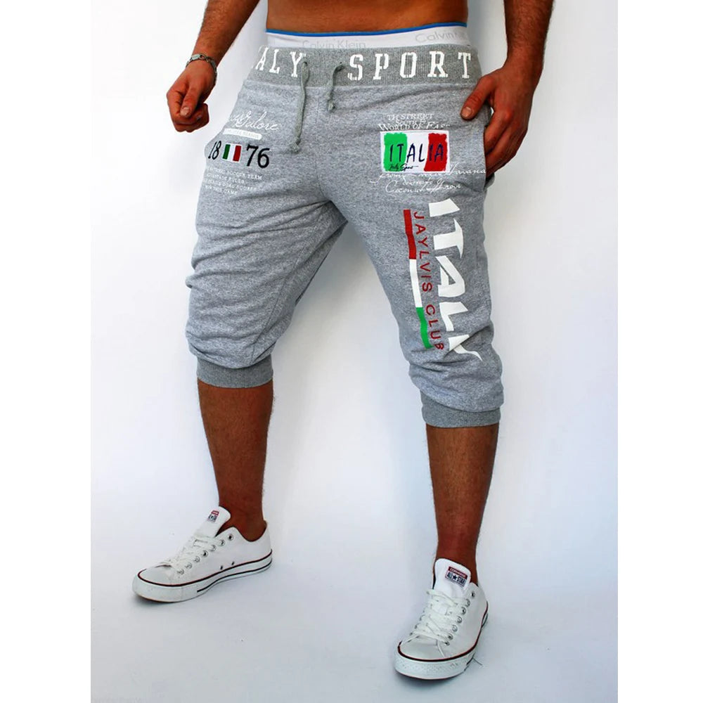 Pantaloncini Sportivi Uomo Capri Con Coulisse Stampa Lettera Outdoor Weekend Streetwear Moda