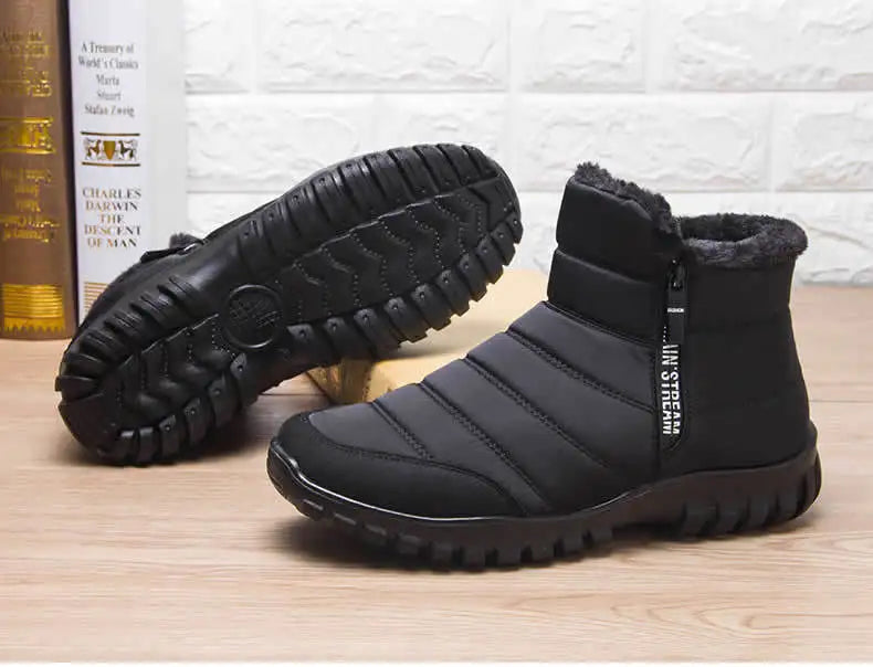 Scarpe Invernali Da Uomo Sneakers Stivali Da Neve Con Cerniera In Cotone Caldo Impermeabili Spedizione Gratuita