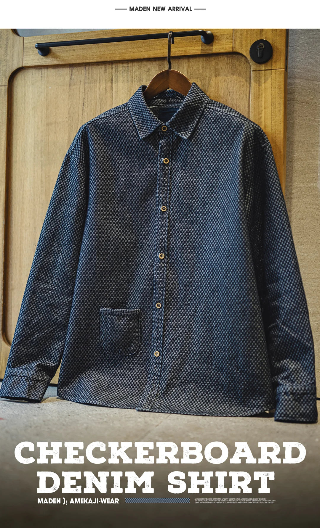 Camicia Jeans Quadri Retrò Da Uomo Con Maniche Lunghe E Giacca Monopetto Con Risvolto Ampio Versatile Primavera Autunno