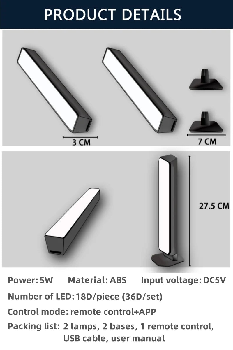 Luce Atmosfera Intelligente Tuya Controllo Remoto App RGB Lampada Da Tavolo Per Computer TV Gioco Musica Ritmo Decorativa