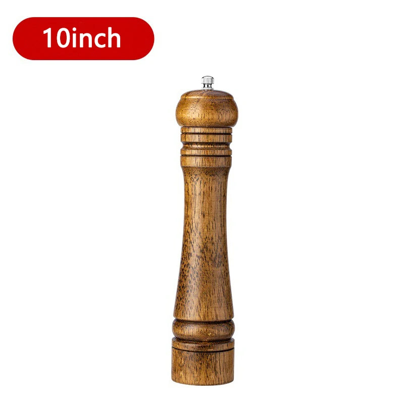 Macinapepe e Sale in Legno Massello da 5 8 10 Pollici Macinacaffè Per Spezie Con Nucleo Ceramico Regolabile