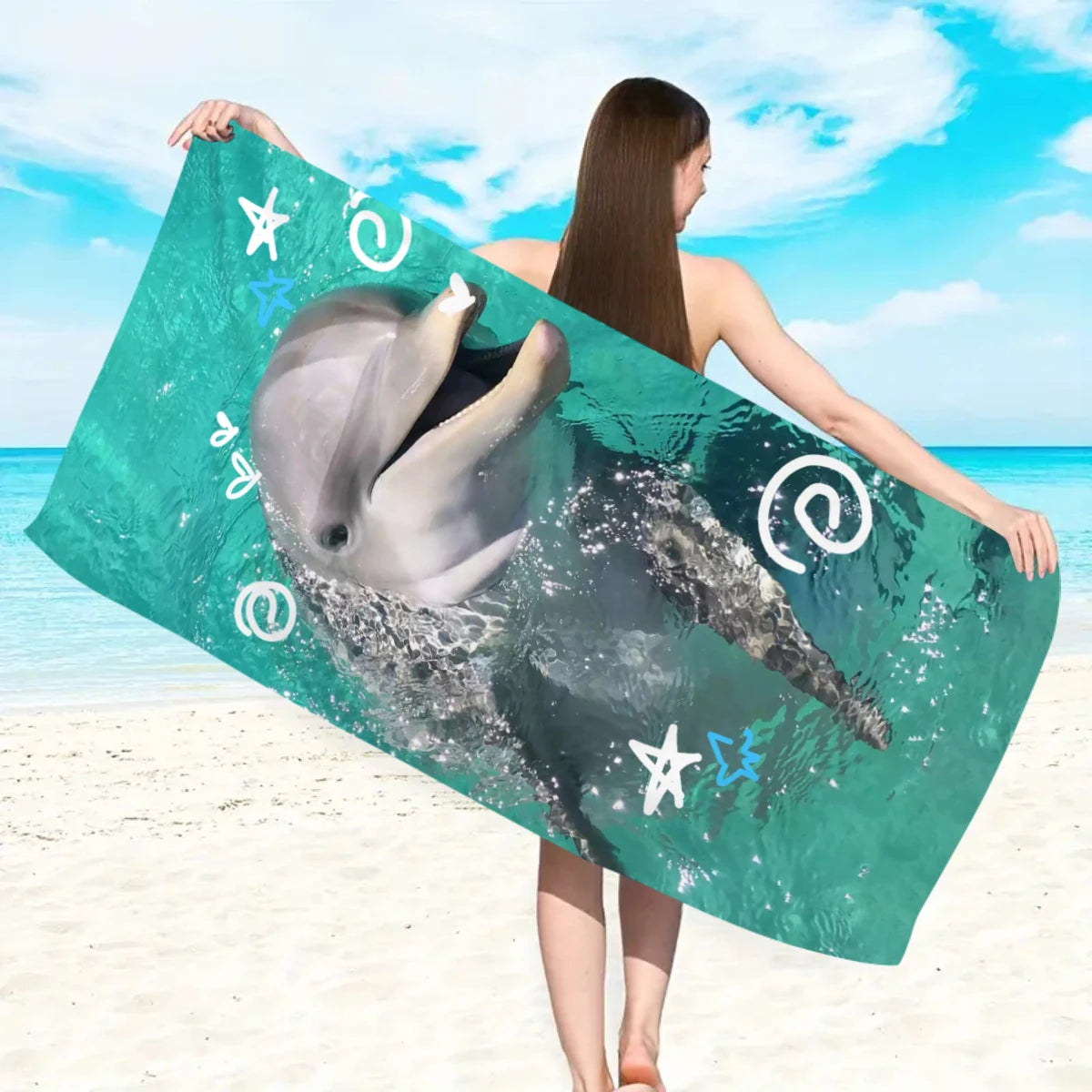 Telo Mare Stampato Con Animali Tartaruga Da Spiaggia Assorbente Ad Asciugatura Rapida Per Nuoto Sportivo AllAria Aperta