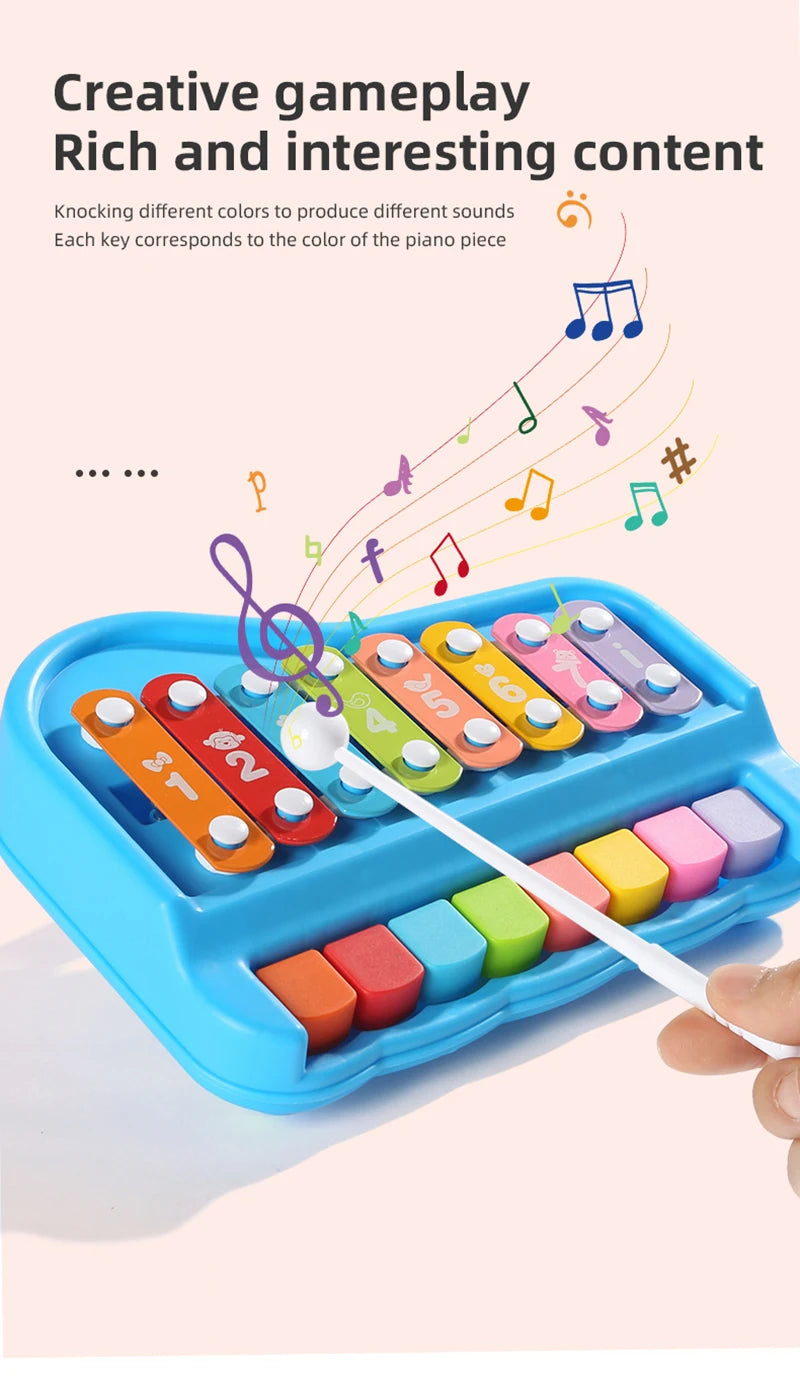 Xilofono Educativo Montessori Per Bambini A 8 Toni Strumenti Musicali Giocattoli Percussione Per 0 3 Anni