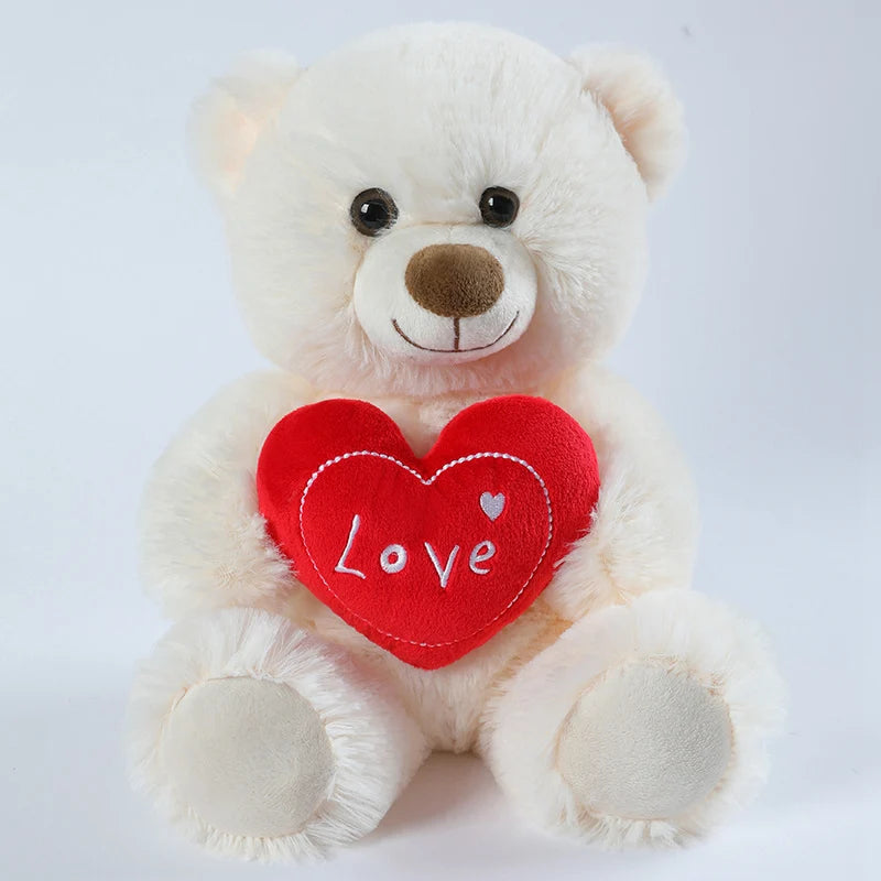 Peluche Orso Cuore Rosso 25 Cm Simpatico Amore Animale Giocattolo Per Amanti Regalo San Valentino