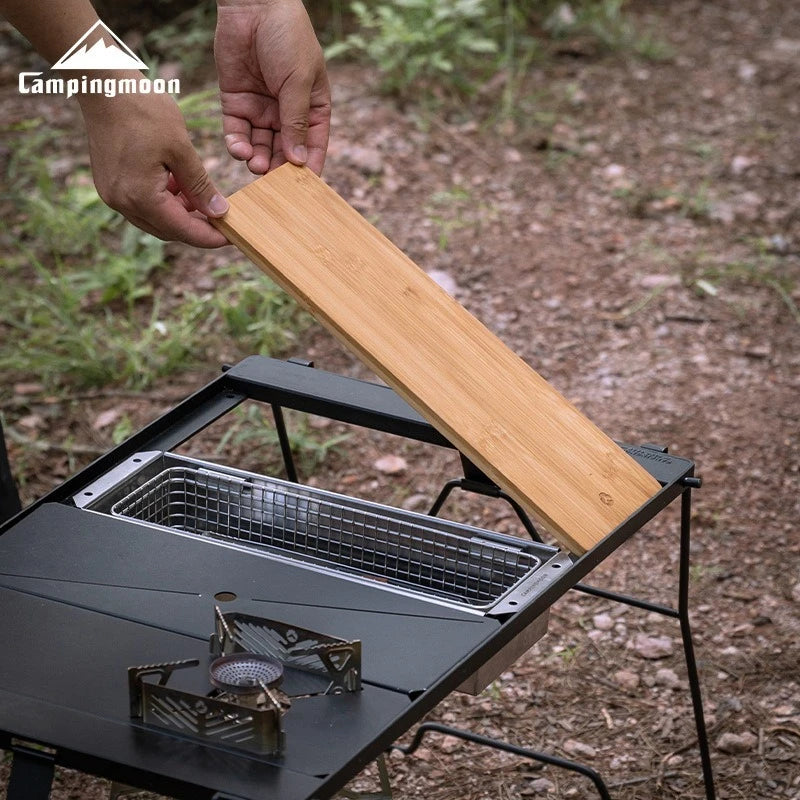 CAMPINGMOON Tavola Di Bambù Per Barbecue CKP25 Piatto Da Tavolo In Legno Per Campeggio Esterno Vassoio Per Alimenti
