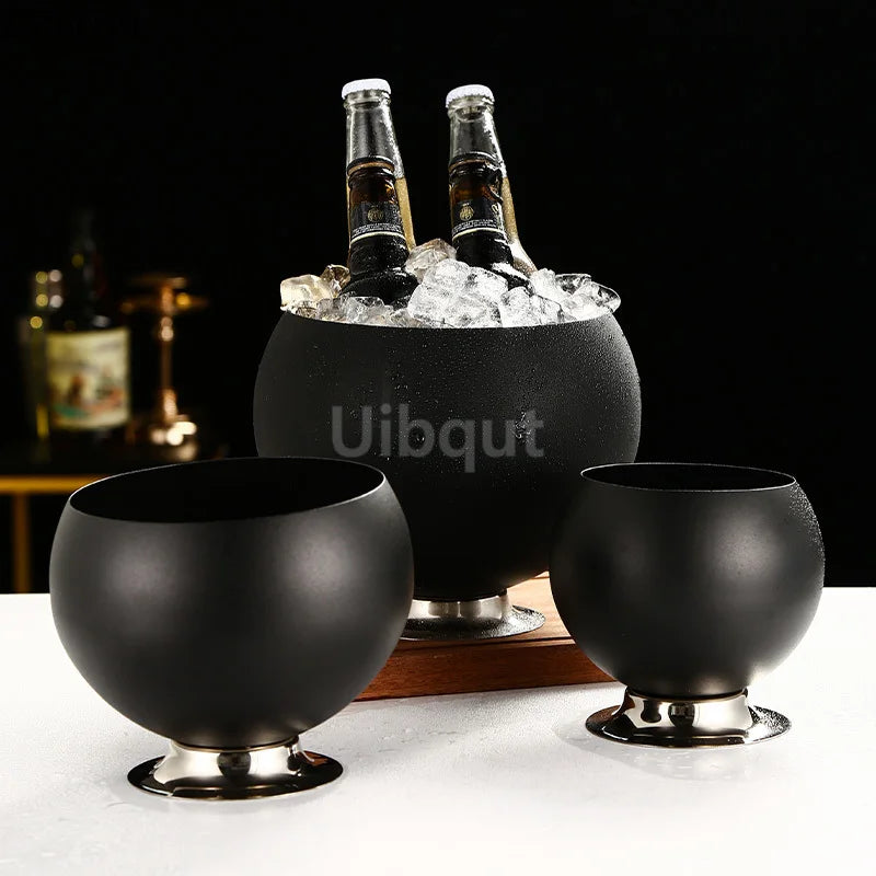 Secchiello Del Ghiaccio Dorato Creativo Per Whisky E Birra Strumenti Da Bar Per Vino Dispositivo Di Raffreddamento