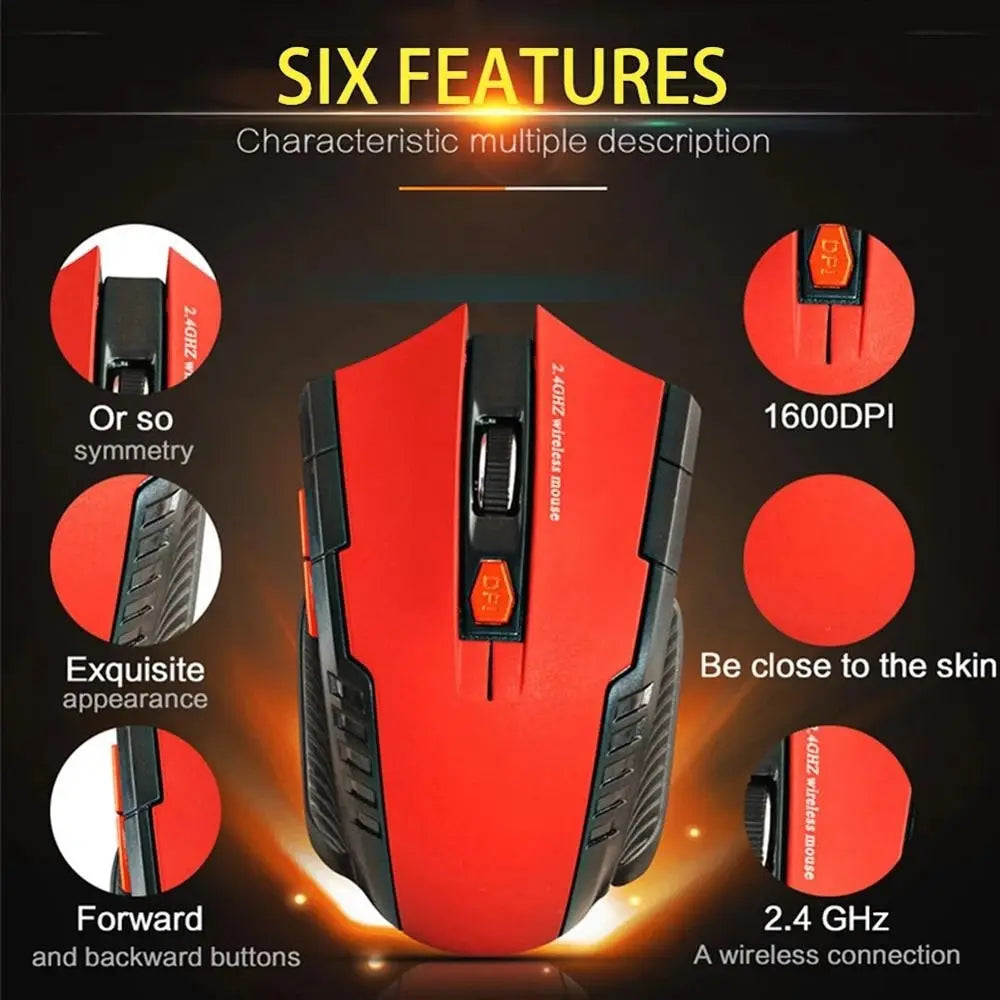 113 Mouse wireless Mouse ottico wireless da 2,4 GHz con ricevitore USB Mouse wireless portatile a 6 pulsanti per laptop