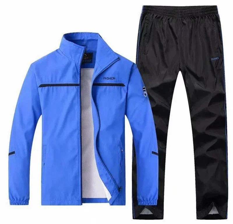 Tuta Sportiva Uomo 2 Pezzi Giacca Con Zip Pantaloni Vita Elastica Allenamento Pallacanestro