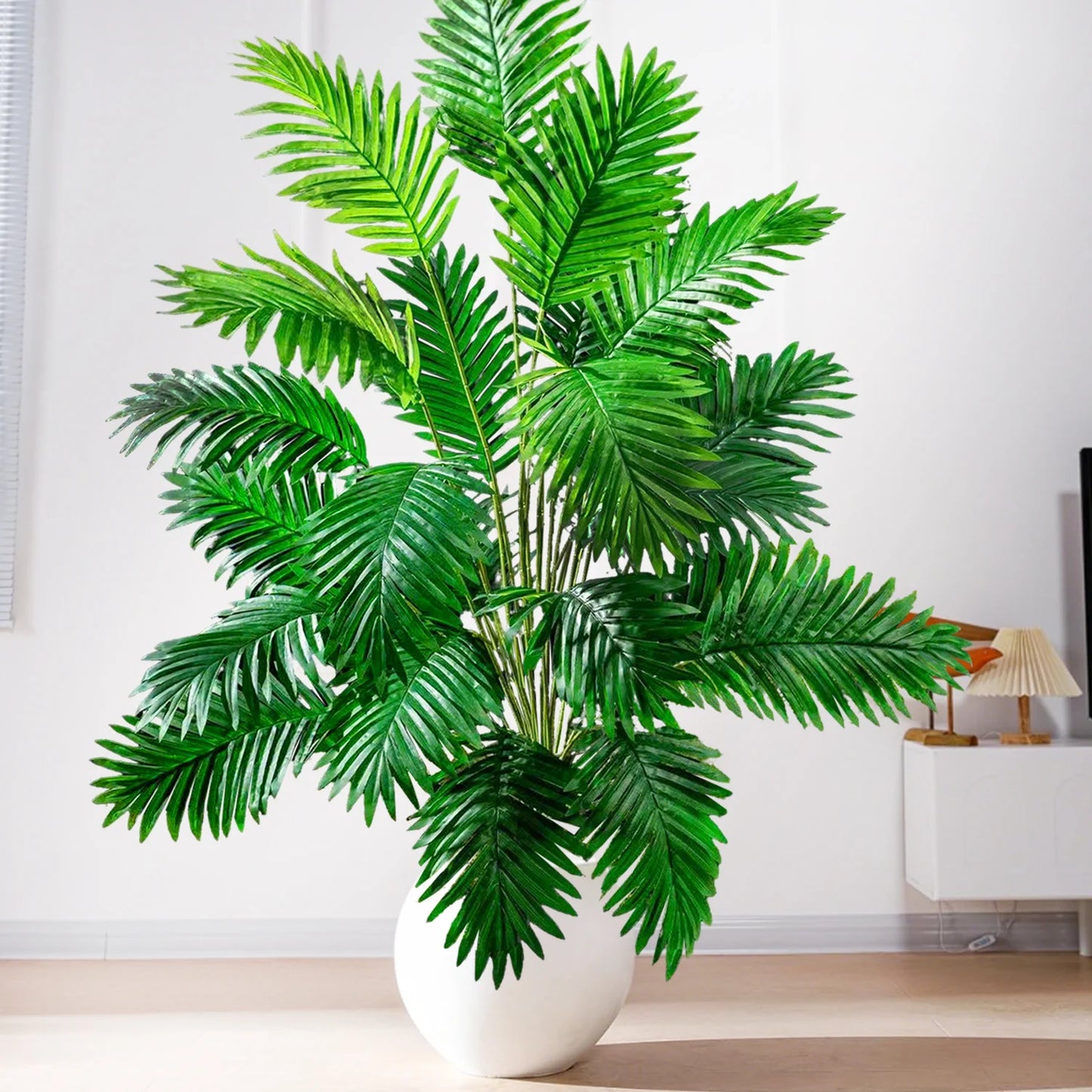 Palma Artificiale Tropicale Con Rami Di Foglie In Plastica Verde Per Decorazione Giardino Esterno Misure 50 90 120 Cm