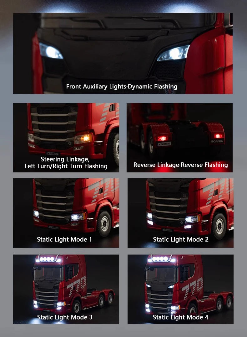 Huina 1501 770S RC Camion 1/18 2.4G Telecomando Con Luce E Suono Ingegneria Rimorchio Giocattolo
