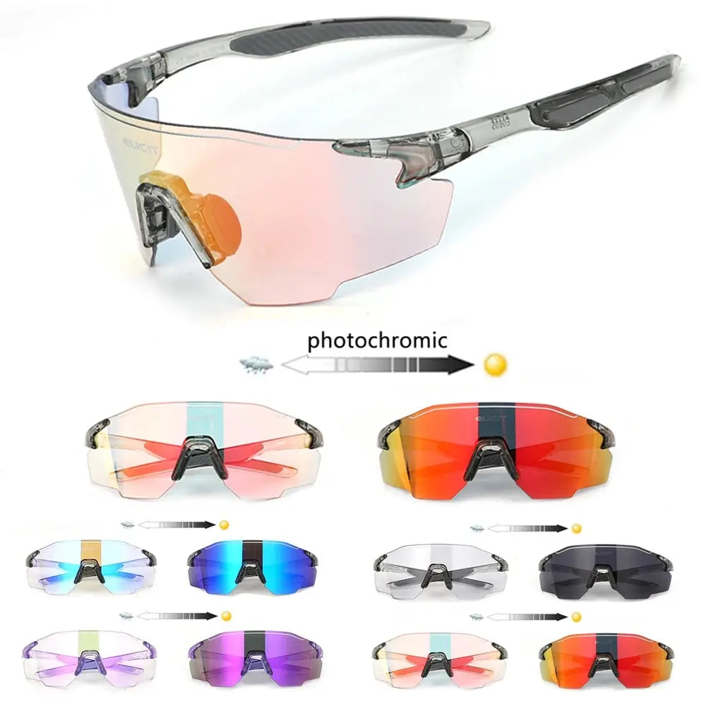 Occhiali da Ciclismo Polarizzati Fotocromatici UV400 per Uomo e Donna da Bici da Strada MTB Occhiali da Sole