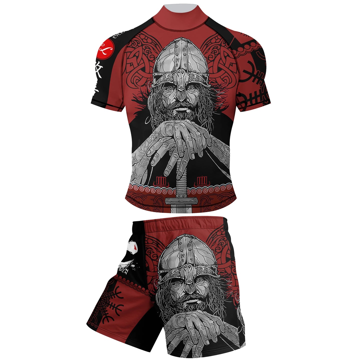 Rash Guard BJJ Uomo Jiu Jitsu Stampa Sublimazione Design Arte Marziale Abbigliamento Compressione Set Breve