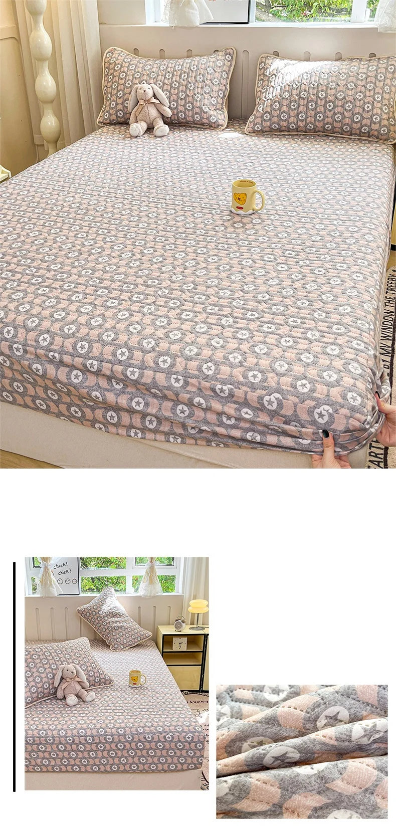 Copriletto Addensato Impermeabile Coprimaterasso Elastico Stampato Senza Federa Per Letto Di Casa