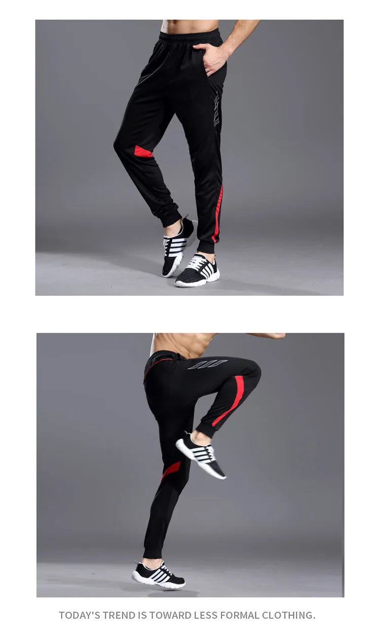 Pantaloni sportivi da corsa da uomo con tasche con cerniera Pantaloni da jogging da calcio Pantaloni sportivi da allenamento Pantaloni da calcio da basket Pantaloni da allenamento da uomo