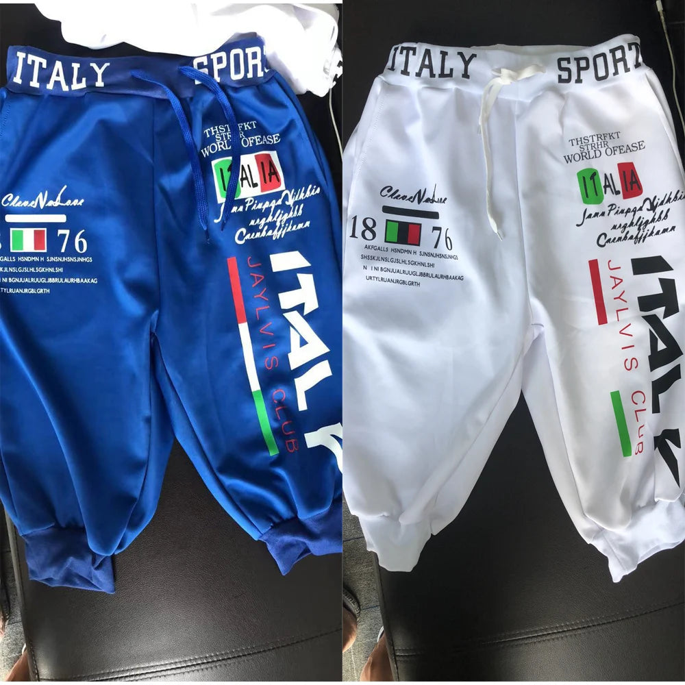 Pantaloncini Sportivi Uomo Capri Con Coulisse Stampa Lettera Outdoor Weekend Streetwear Moda