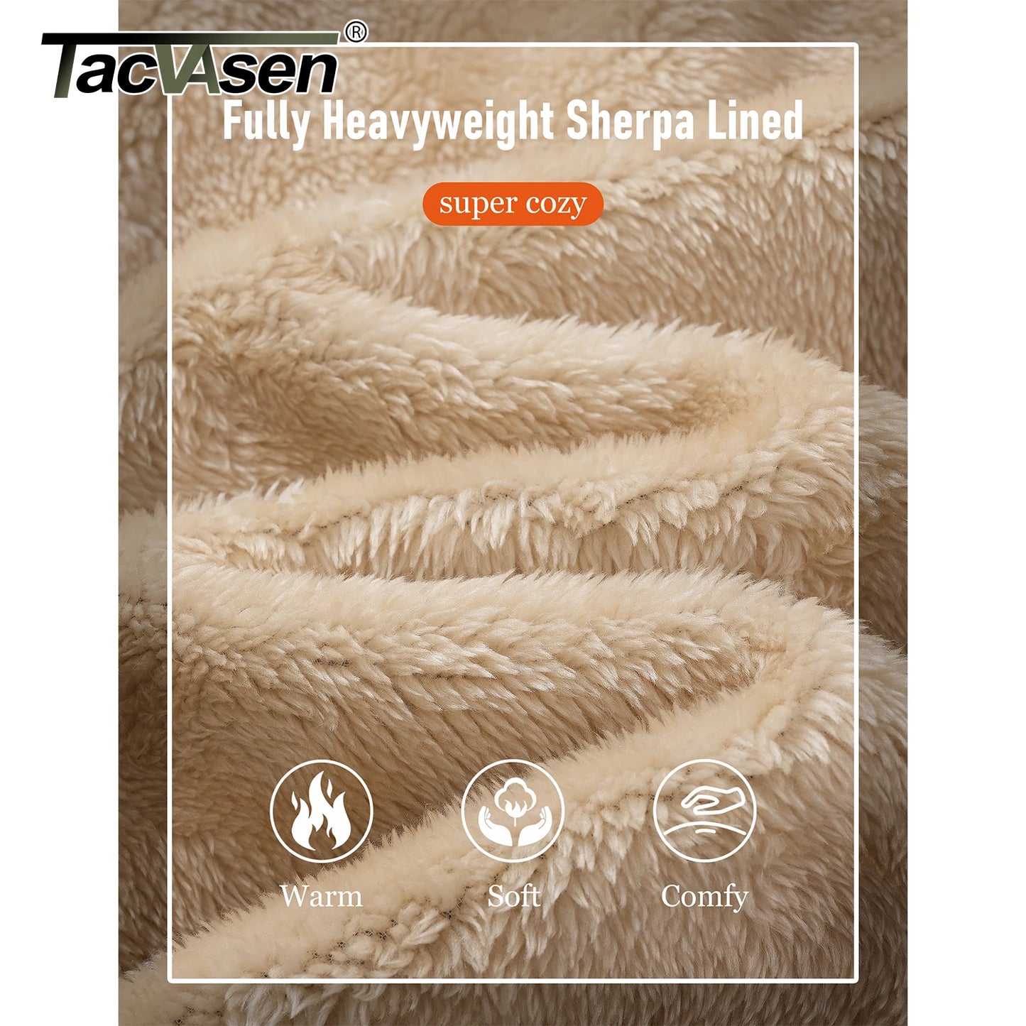 Tacvasen Felpa Con Cappuccio Da Uomo Zip Fodera Sherpa Invernale Pile Spesso Caldo Capispalla Casual
