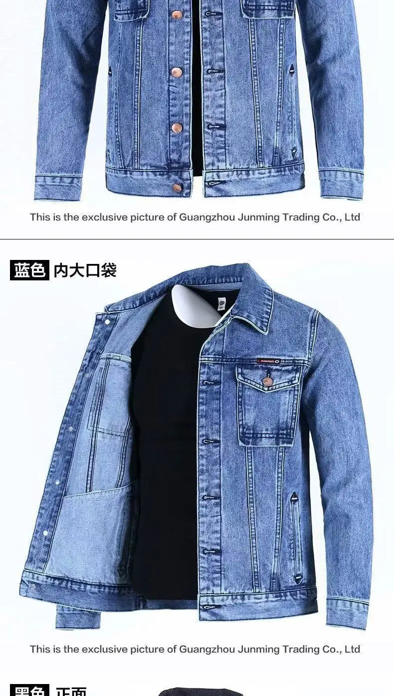 Giacca Da Lavoro Retrò Di Marca Per Uomo In Denim Pesante Nuova Taglia Grande Stile Americano Autunno Inverno
