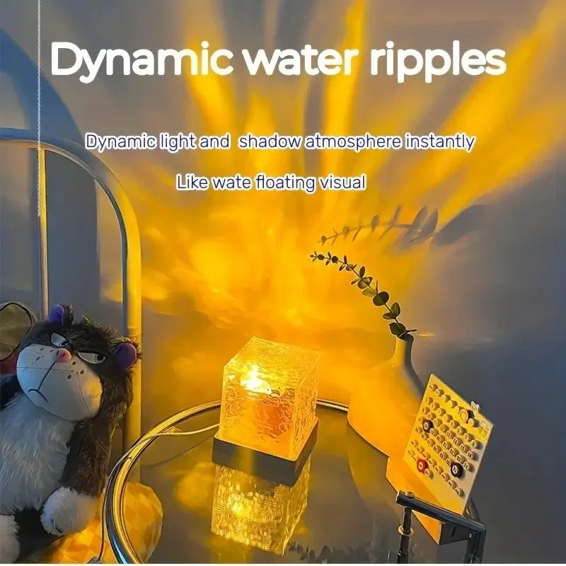 Ondulazioni d'acqua Luci Lampada Proiettore d'acqua dell'oceano Luce Luminorthe lumena Luci Arredamento camera da letto 16 colori Fiamma rotante Luce notturna