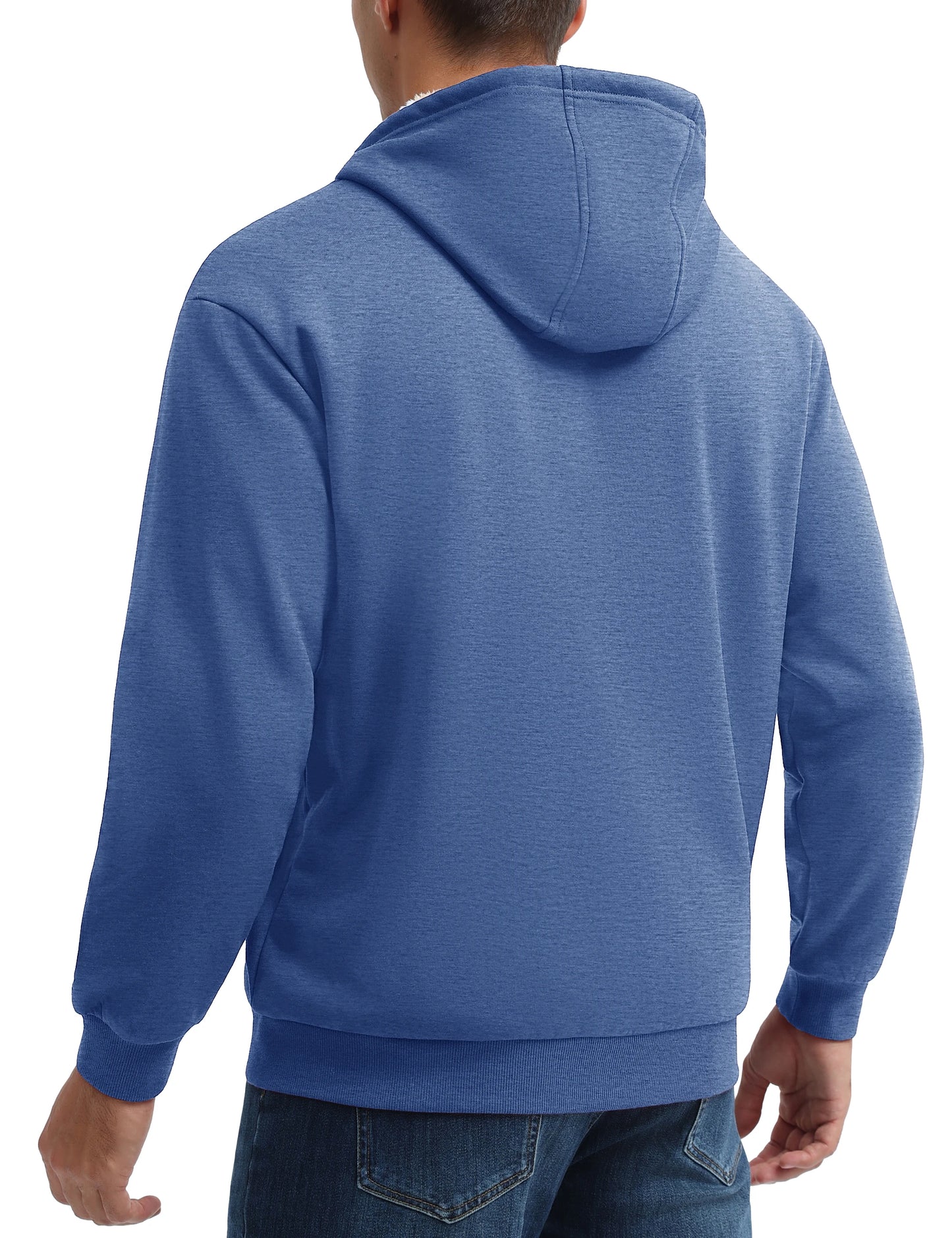 Tacvasen Felpa Con Cappuccio Da Uomo Zip Fodera Sherpa Invernale Pile Spesso Caldo Capispalla Casual