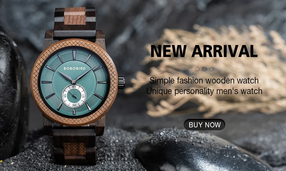 BOBOBIRD Orologio In Legno Da Uomo Personalizzato Nome Testo Sulla Custodia Posteriore Orologio Quarzo Scatola Regalo