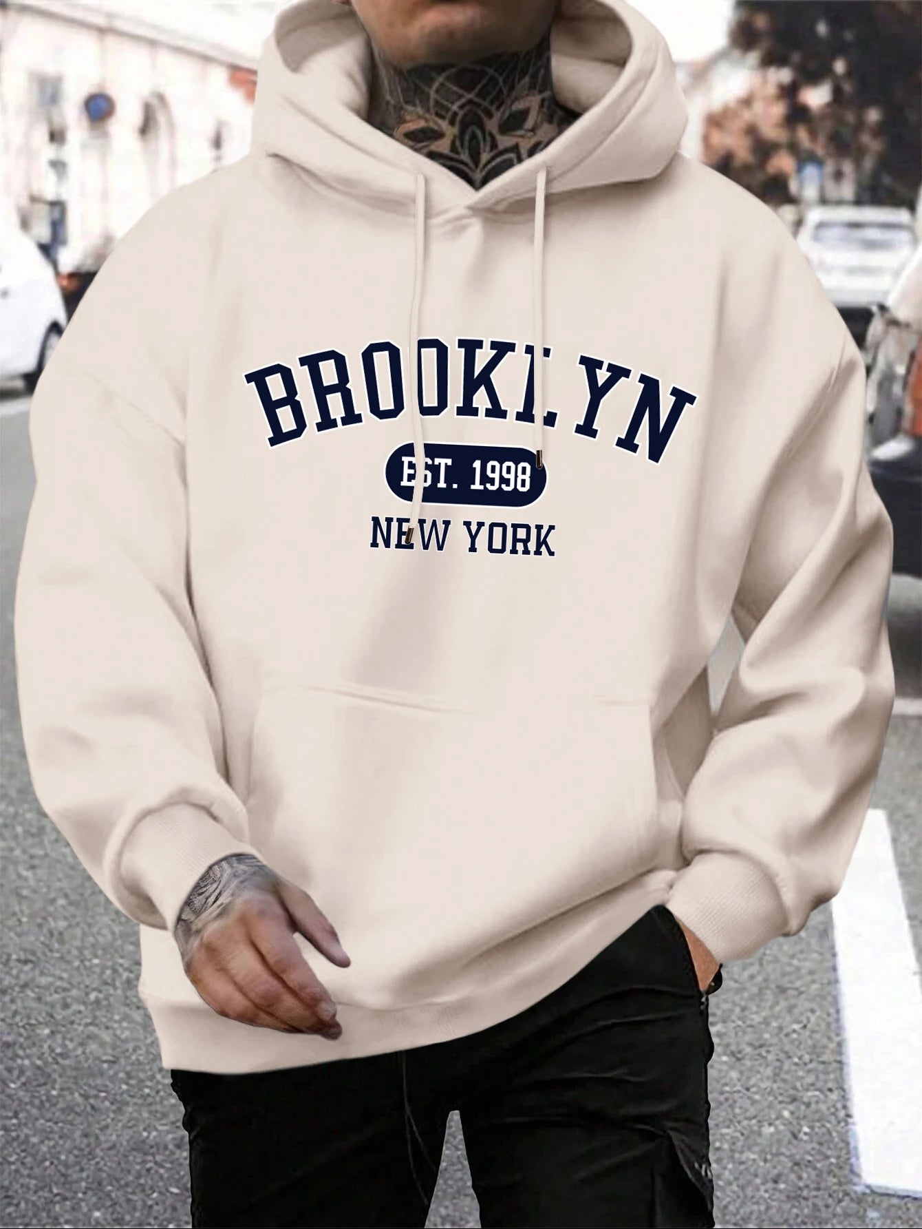Brooklyn Est 1998 New York Stampa Felpe da uomo Harajuku Felpa con cappuccio girocollo Moda Felpa con cappuccio oversize Autunno Comodo tuta