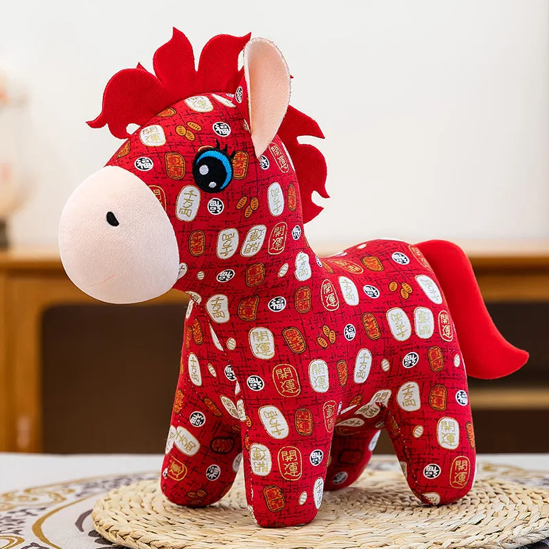 Mascotte Di Capodanno Cavallo Di Peluche 15 20 cm Panno Cavallo Decorazione Per La Famiglia Atmosfera Per Le Vacanze