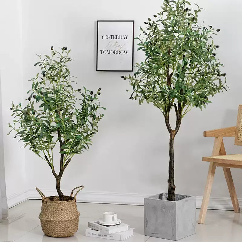 Albero Oliva Artificiale Grande Con Base Regolabile Da 60 Cm A 210 Cm Per Decorazione Ufficio E Casa
