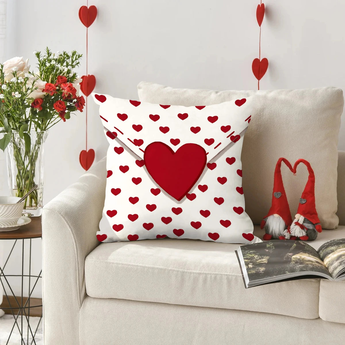 Due Fodere Per Cuscino San Valentino Con Busta D Amore Per Decorazione Divano E Anniversario Di Matrimonio