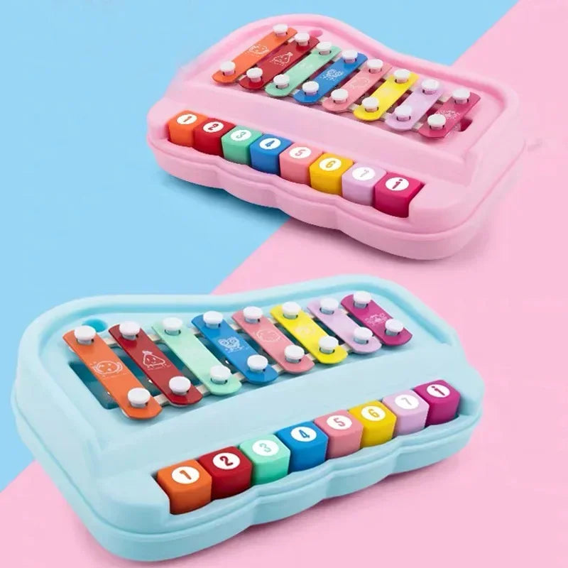 Xilofono A 8 Note E Pianoforte Montessori Per Bambini 2 In 1 Educativo Da Viaggio