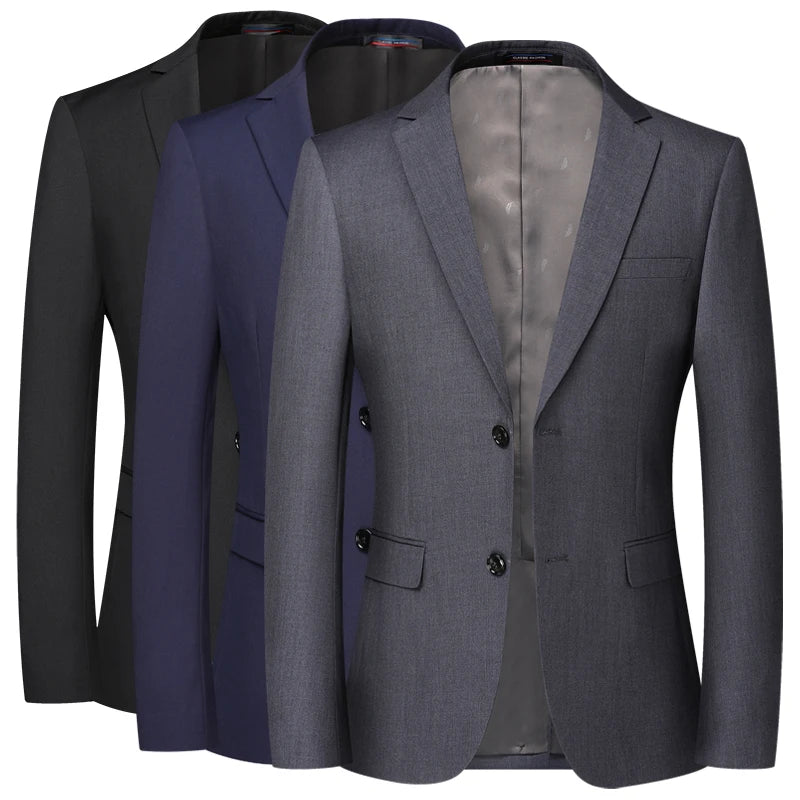 Blazer Da Uomo Tinta Unita In Stile Britannico Per Lavoro Professionale E Cerimonie Eleganti