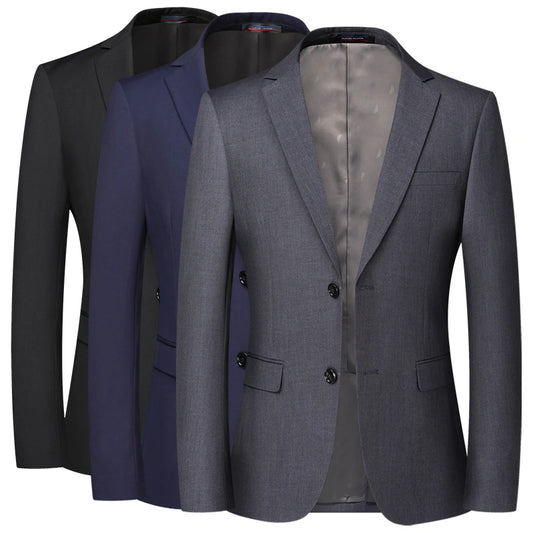 Blazer Da Uomo Tinta Unita In Stile Britannico Per Lavoro Professionale E Cerimonie Eleganti