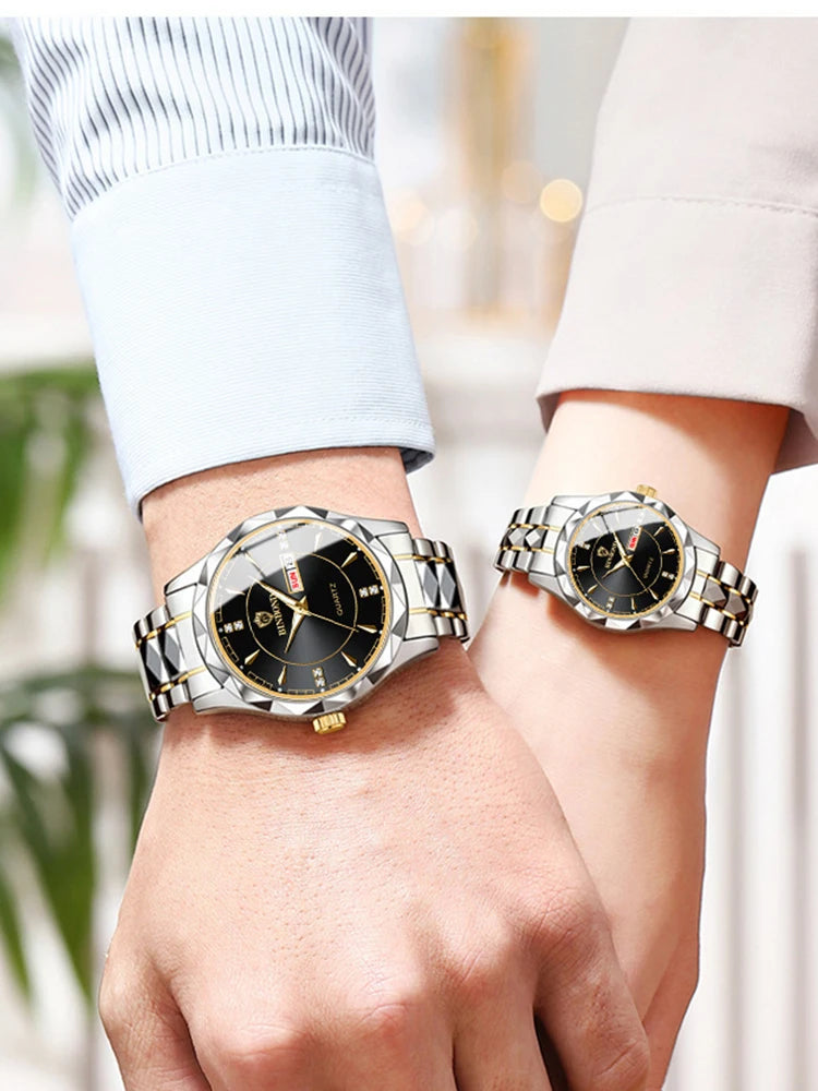 Orologio Da Donna BinBong Quarzo Di Lusso In Acciaio Inossidabile Data Luminosa Impermeabile Regalo Per Fidanzata