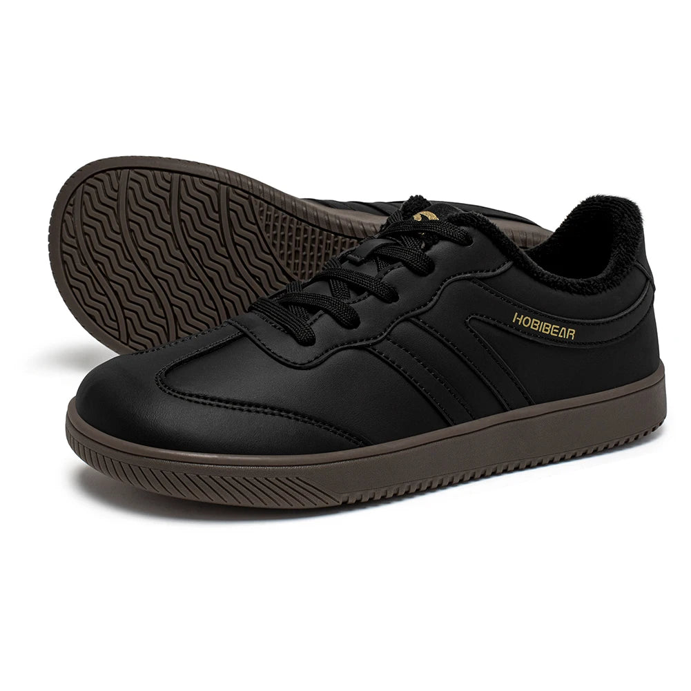 Hobibear Scarpe Da Ginnastica Unisex A Punta Larga In Pelle Artificiale Foderate In Pelliccia Sintetica Retrò Stringate