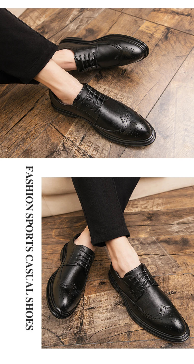 Scarpe Brogue In Pelle Di Alta Qualità Uomo Classiche E Eleganti Da Ufficio E Da Sposa