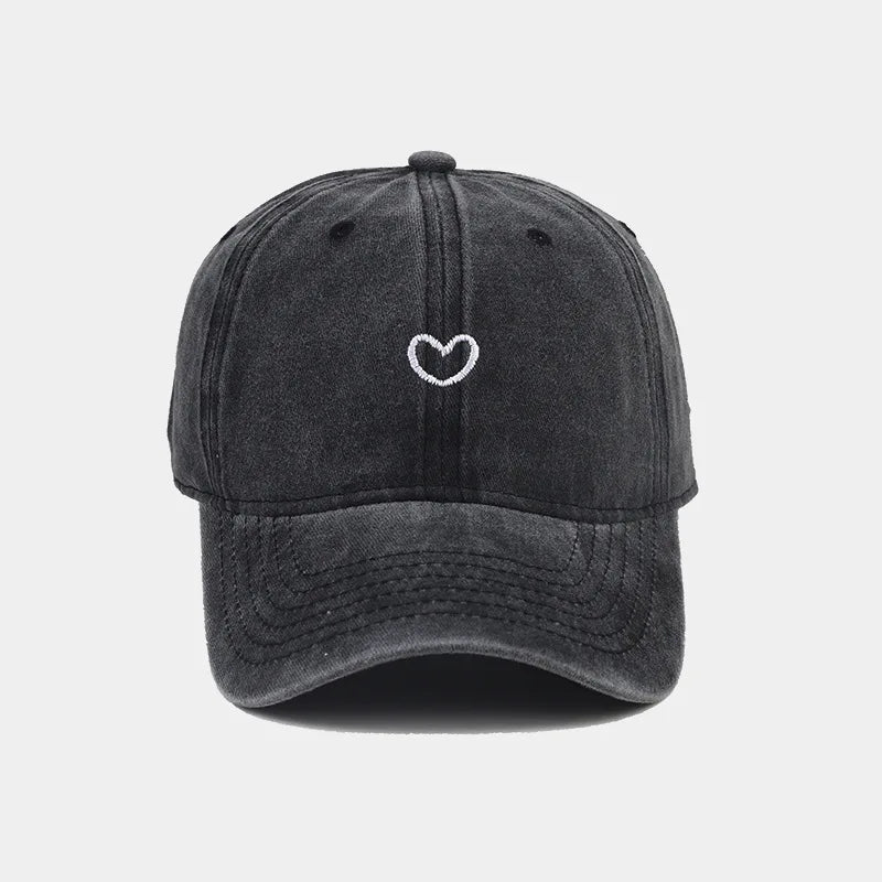 Cappello Da Baseball In Cotone Lavato Unisex Ricamato Con Amore Retro Protezione Solare Per Donna E Uomo