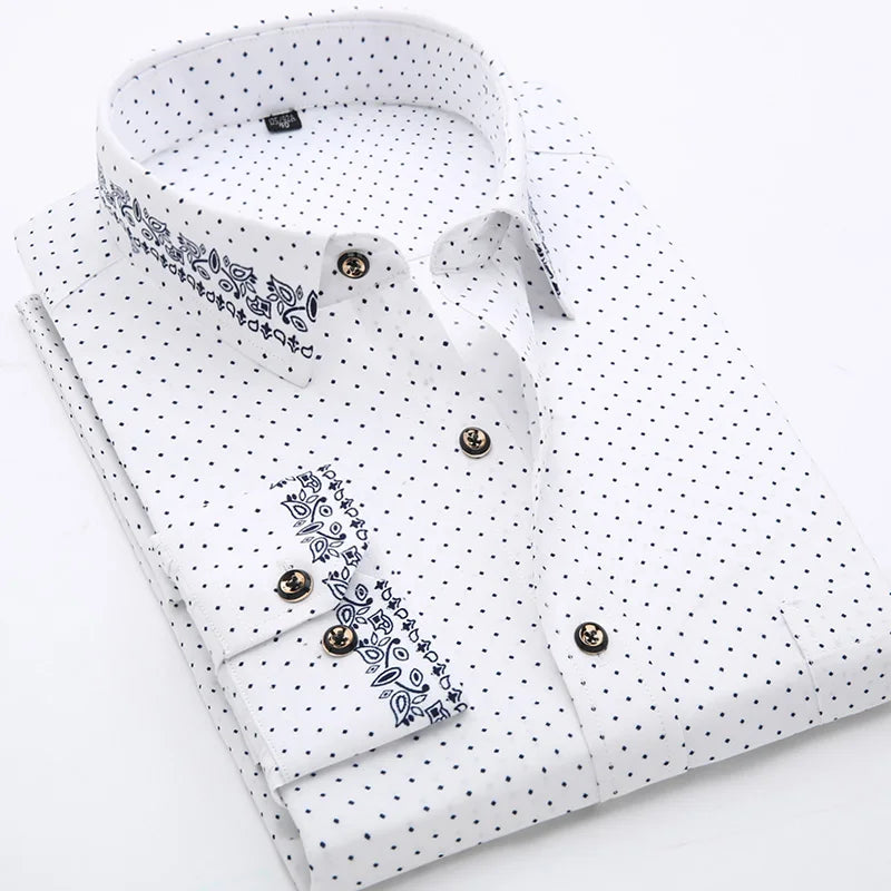 Camicia Da Uomo Maniche Lunghe Stampa Color Block Elasticizzata Con Bottoni Per Vacanze Estive In Spiaggia