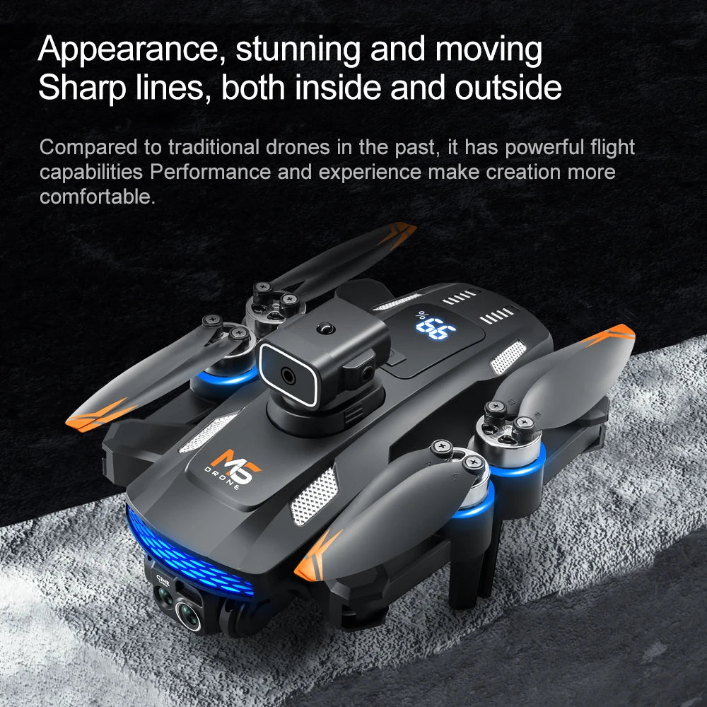 Drone M6 Mini Con Telecamera 4K Schermo Integrato 2 4G WiFi FPV Flusso Ottico Pieghevole Senza Spazzole