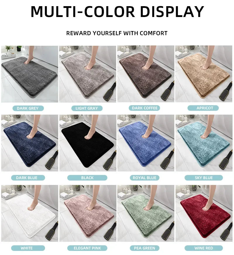 Tappetino Da Bagno Arrotondato E Ispessito Antiscivolo Peluche Assorbente Per Vasca E Per Porta D Ingresso