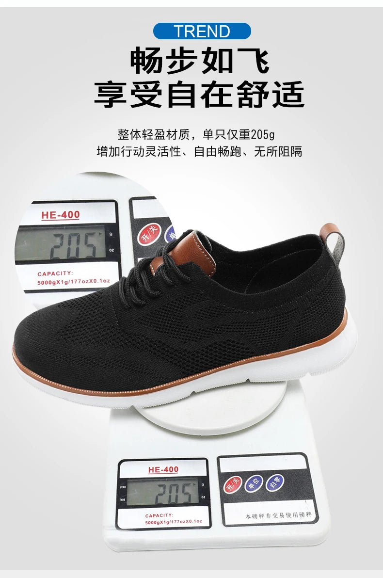 Scarpe Casual Da Uomo Traspiranti Con Cuscino Oxfords Comode Per Abito Formale In Maglia Plus Size
