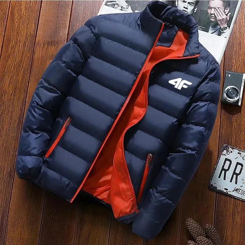 Giacca Invernale da Uomo 2024 Poliestere Caldo e Leggero Colletto alla Coreana Moda Casual Business