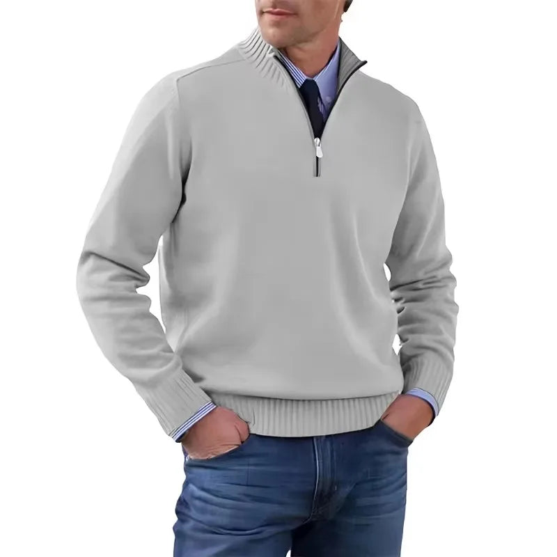 Pullover da Uomo con Zip a Quarter Zip Dolcevita Collo Lupetto Maglione Maniche Lunghe Streetwear Autunno Inverno
