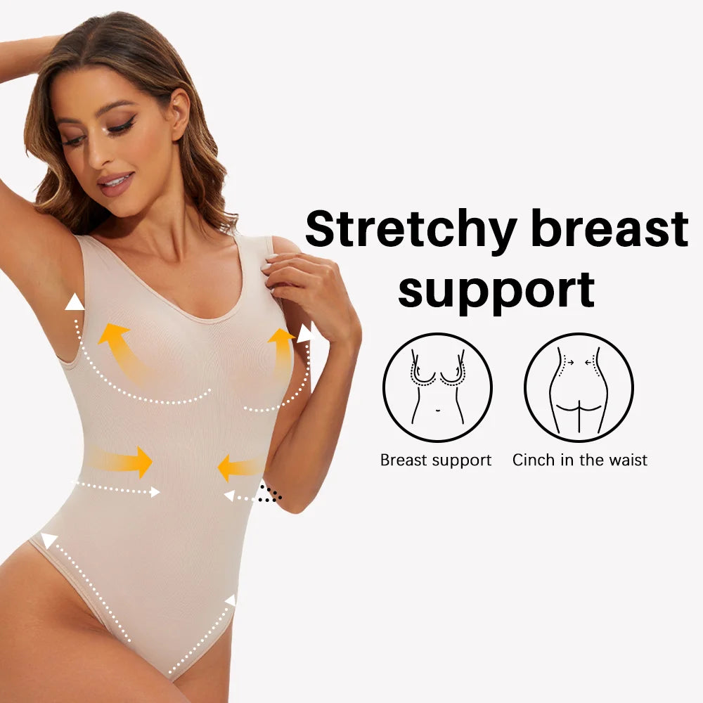 Body modellante senza cuciture per donna Body Shaper Perizoma modellante per il corpo Scolpire il seno Dimagrante Spalline larghe Shaper Nuovo