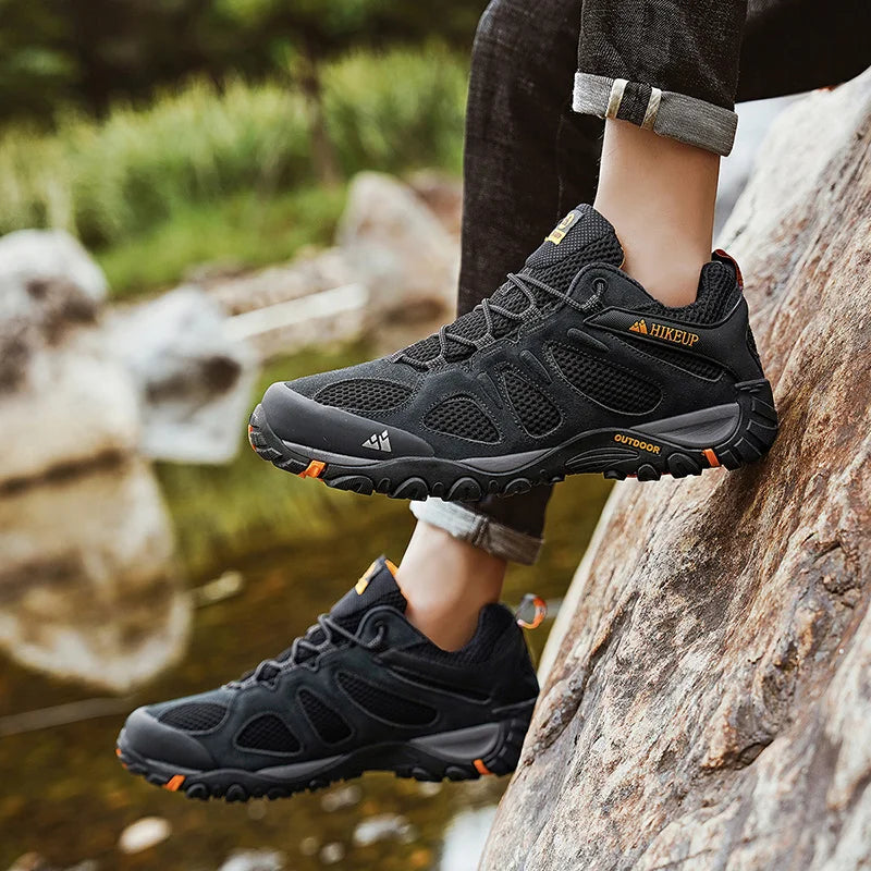 Hikeup Scarpe Da Uomo Traspiranti Da Trekking All'aperto Antispruzzo Mountain Climbing Sport Sneaker Da Trekking