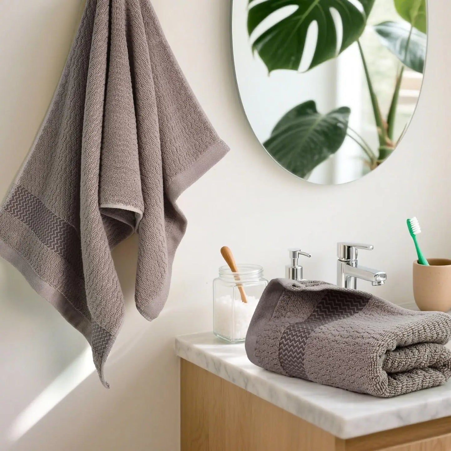 Asciugamani In Cotone Puro 100 Percento Decorativi A Righe In Spugna Ondulata Per Bagno E Cucina 13x29 Pollici